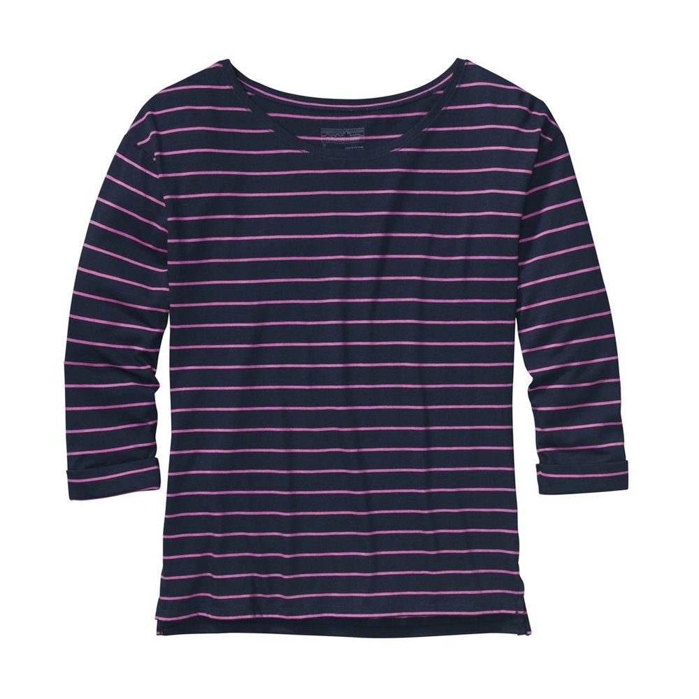 Patagonia Women's Shallow Seas 3/4 Sleeve Striped Top Size Large